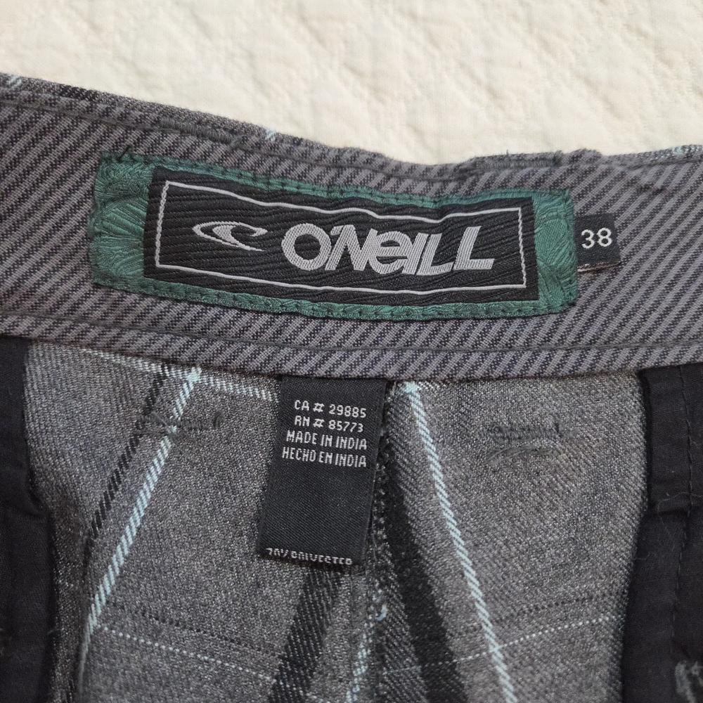 O'Neill Men's 38 Sterling Shorts Grey Plaid Chino Golf Casual - Picture 4 of 10